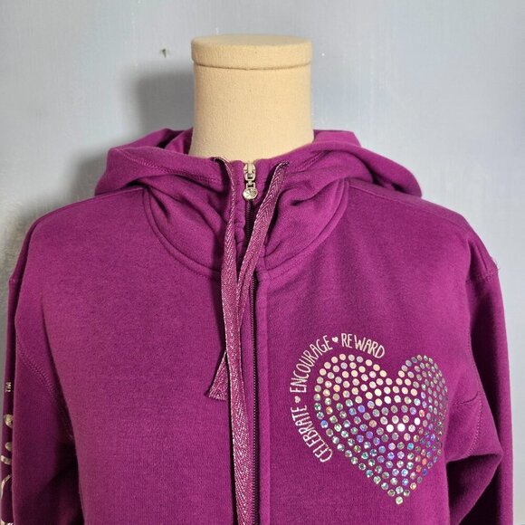 Thirty-one Large Pinky Purple Full Zip Hooded Longsleeve Fleece Jacket - Picture 2 of 10